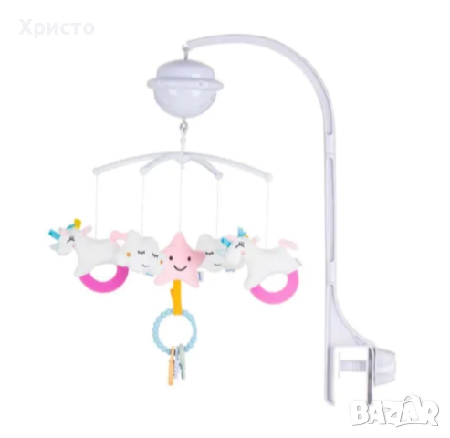 CHIPOLINO Музикална въртележка за легло и кошара с проектор ЕДНОРОГ