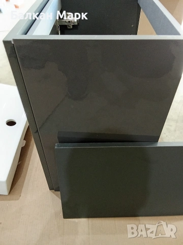 Шкаф с мивка за баня Tiny 45 см (Антрацит гланц) – Внос от Германия, снимка 3 - Шкафове - 54120533