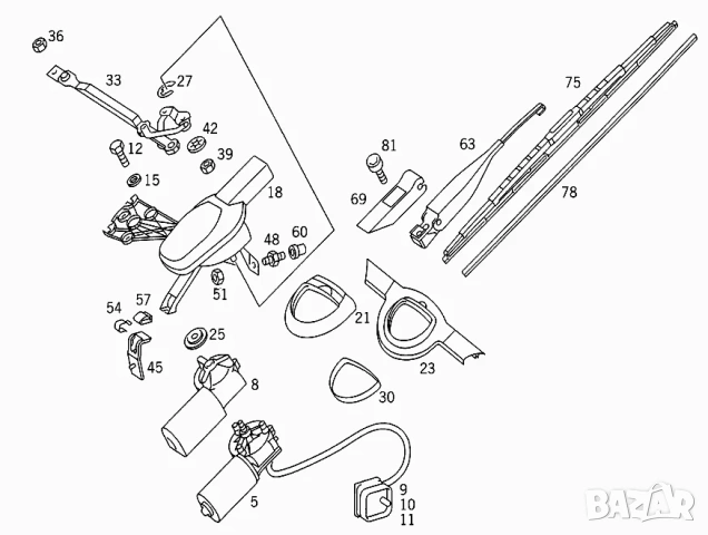 Mercedes R129 W124 W201 - Зъбно колело на чистачки (подсилено) - A1248202307, снимка 2 - Части - 53409704
