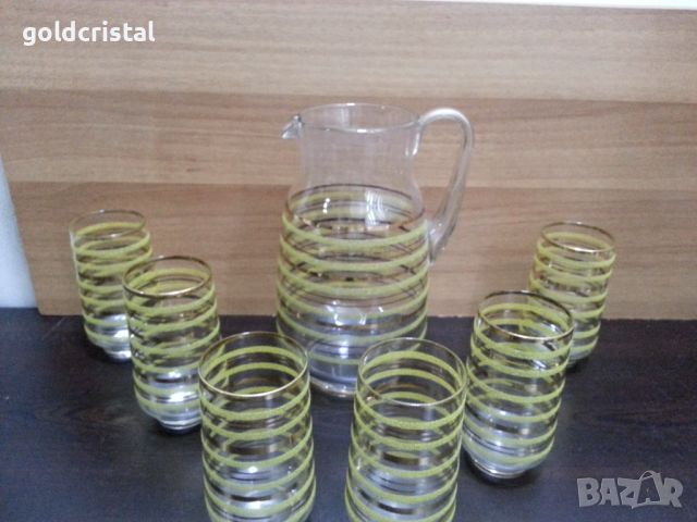 Ретро стъклени чаши и кана, снимка 9 - Антикварни и старинни предмети - 45906229