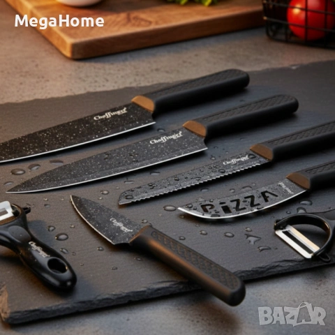 Комплект кухненски ножове 6 части, изработени от висококачествена неръждаема стомана, снимка 7 - Други - 53481984