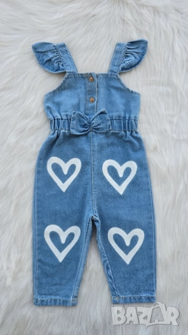 Детски дънков гащеризон 9-12 месеца , снимка 4 - Бебешки гащеризони - 51790840