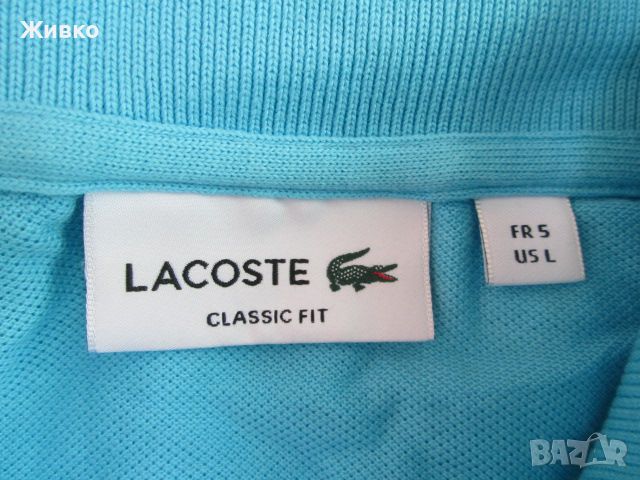 LACOSTE синя тениска размер L., снимка 2 - Тениски - 45593009