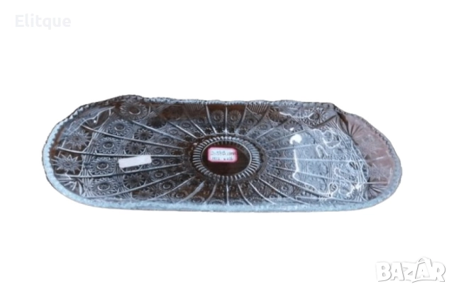 Стъклено плато в елипсовидна форма, снимка 2 - Други стоки за дома - 52861444