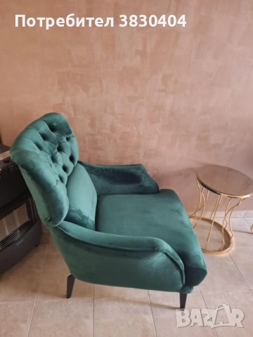 Голям мек удобен фотьойл Честърфийлд, снимка 2 - Дивани и мека мебел - 52433458
