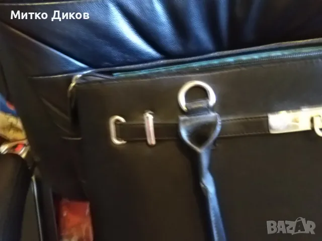 Чанта промазан плат кожена 43х31х13см за документи и таблет става, снимка 4 - Чанти - 49923978