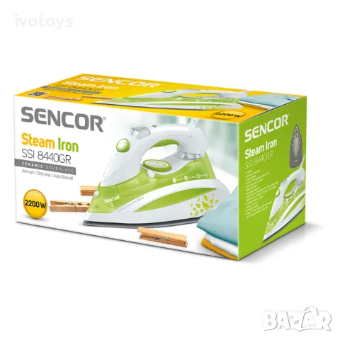 Ютия Sencor SSI 8440GR, 2200 W, Бял/ Зелен, снимка 5 - Ютии - 47015414