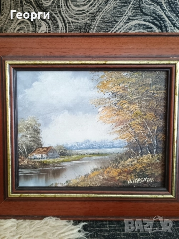 Картина масло-289, снимка 3 - Антикварни и старинни предмети - 52220942