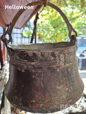 Старо медно котле за декорация , снимка 2 - Декорация за дома - 52177786