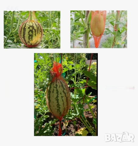 Торбичка, За плодове и зеленчуци, Найлонова, Мрежеста, Комплект от 100 части,Червена, 45x1.30x0.40см, снимка 3 - Други стоки за дома - 53810413