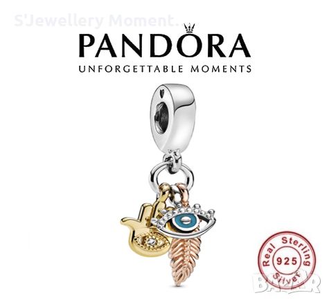 Сребърен талисман Pandora 925 Evil Eye , снимка 1