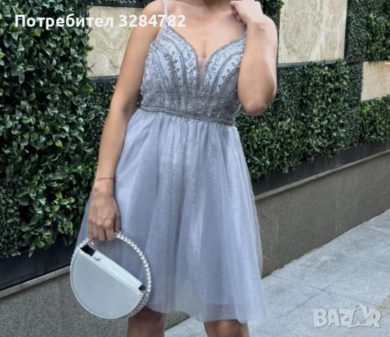 Рокля с тюл, снимка 5 - Рокли - 50611108