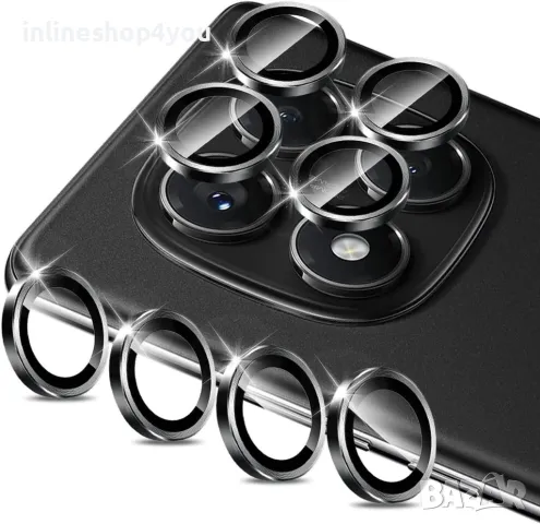 Стъклен Протектор за Камера Тип Рингове за Xiaomi Redmi Note 14 Pro 5G, снимка 6 - Фолия, протектори - 49233430