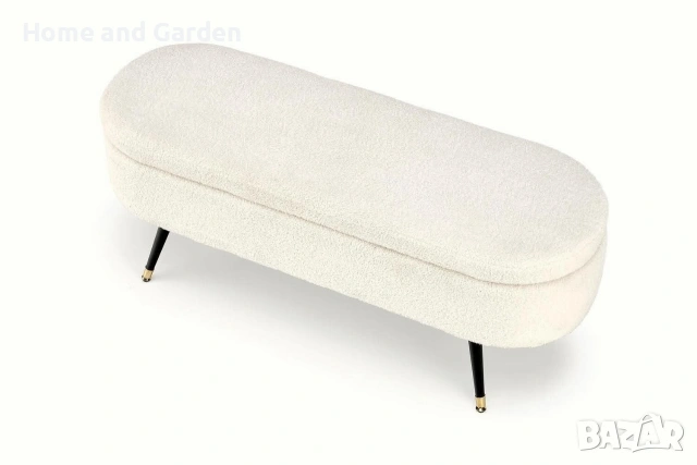 Пейка Aveiro — букле крем с място за съхранение, снимка 3 - Дивани и мека мебел - 53883098