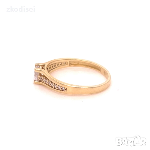 Златен дамски пръстен 1,83гр. размер:54 14кр. проба:585 модел:35650-1, снимка 2 - Пръстени - 52629456