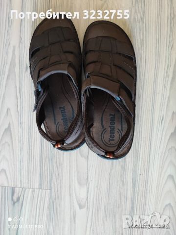 Сандали от естествена кожа, тъмно кафяво! Почти нови!, снимка 2 - Мъжки сандали - 46225948
