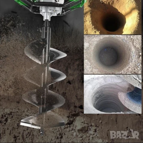 Бензинов свредел с мощен 68cc двигател, снимка 4 - Други инструменти - 50624281