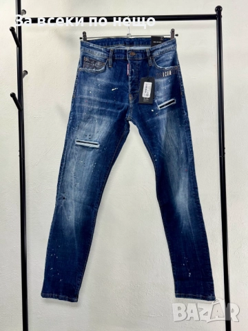 Icon DSQUARED2 Мъжки Сини Дънки С Накъсан Ефект Код V.B.87