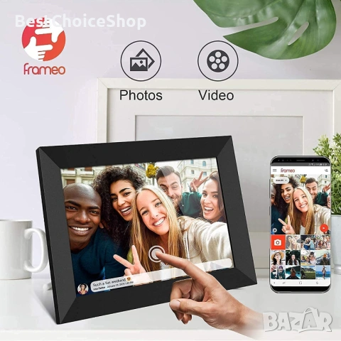 Цифрова фоторамка с меню на БЪЛГАРСКИ Frameo-10.1" WiFi IPS 32GB памет, снимка 9 - Чанти, стативи, аксесоари - 54159628