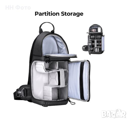 Фотографска раница K&F Concept Beta Messenger 10L , Canon , Sony, снимка 4 - Чанти, стативи, аксесоари - 46302509