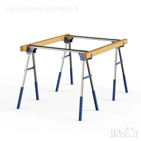 2 бр. Магаре стойки 760-900 мм, 300 кг с държачи за маса, снимка 4 - Други инструменти - 53661583