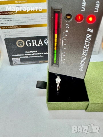 Сребърен пръстен с мойсанит (диамант) 1 карат, снимка 13 - Пръстени - 53306186