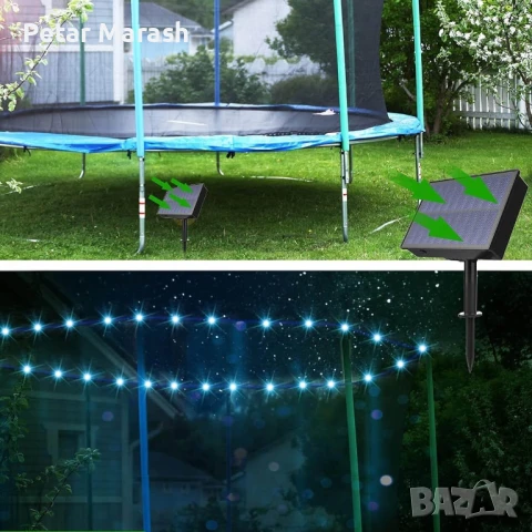Детски батут с мрежа 244см с ПДОАРЪΚ LED Лампички – Подсилена конструкция и UV защита, снимка 15 - Други - 50985707