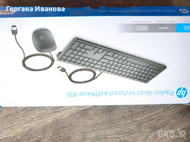 Комплект клавиатура и мишка HP Pavilion Wired 400 – НОВИ, Стилни и Тихи