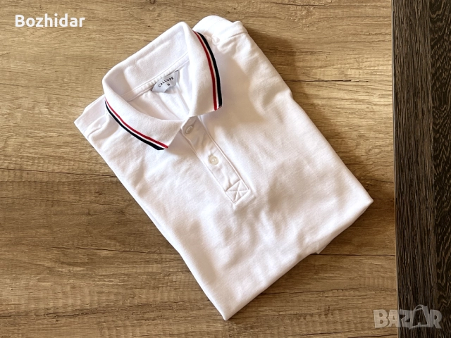 Бяла мъжка тениска Calliope с яка