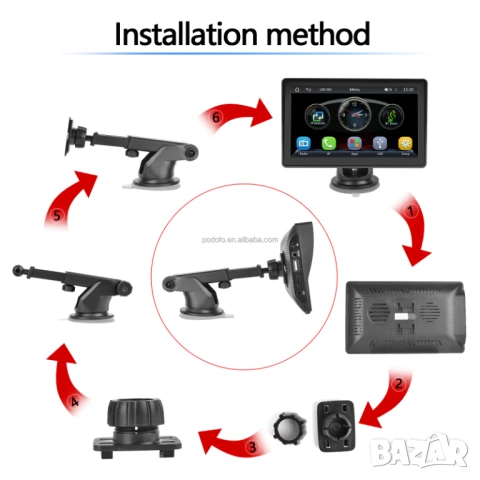 Монитор 7" Преносима мултимедия за автомобил, безжичен CarPlay, Android Auto, за кола, снимка 11 - Аксесоари и консумативи - 53848536
