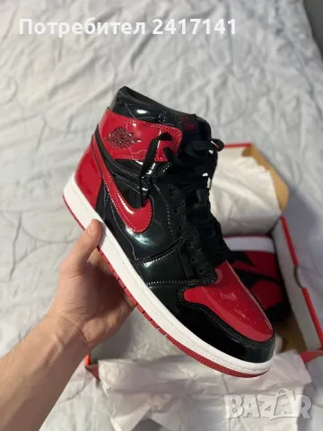 NIKE Jordan Retro Patent Bred, снимка 3 - Кецове - 48542930