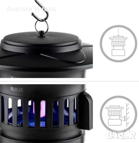 Инсектицидна лампа Muhler 13W, снимка 5 - Настолни лампи - 50851664