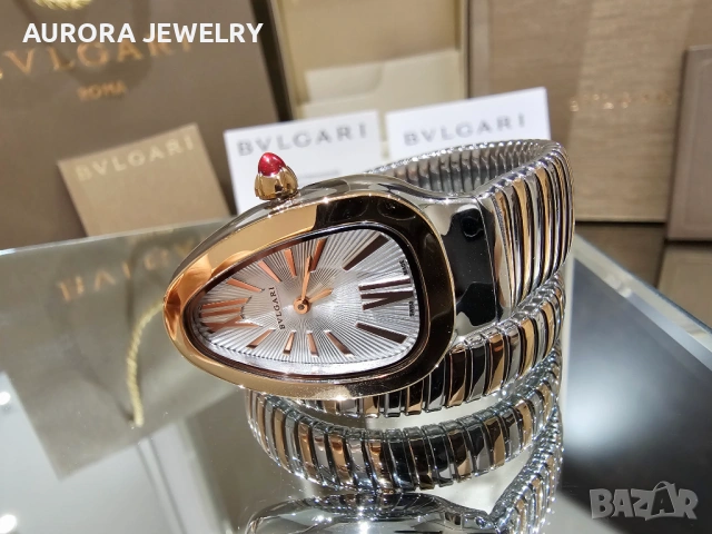 BVLGARI Serpenti Tubogas Snake Rose Gold and Silver Дамски Часовник, снимка 6 - Дамски - 53058261