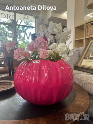 Розова метална кръгла ваза, снимка 3 - Вази - 46073314