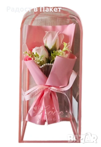 Букет от вечни рози в подаръчна кутия, снимка 2 - Подаръци за жени - 53083195