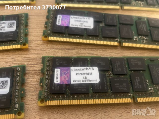 128GB DDR3 8x16GB KVR16R11D4/16 Kingstone ECC, снимка 2 - RAM памет - 53154854