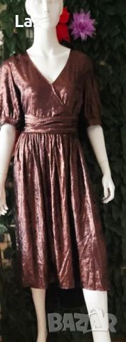 официална рокля в бронз Promod, снимка 2 - Рокли - 52353352