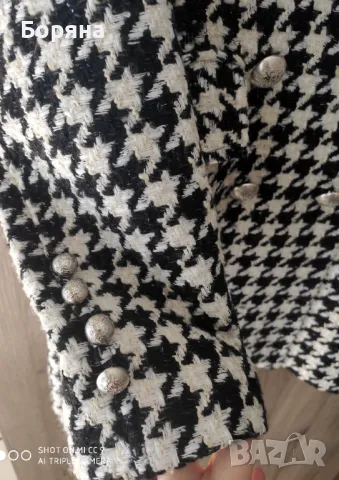 Sara Sweidan палто пепит с шапка комплект, снимка 9 - Палта, манта - 50057263