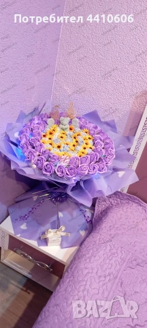 Ръчно изработен светещ ароматен букет , снимка 4 - Декорация за дома - 53658471