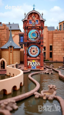 Метален 3D пъзел Piececool - Пражкият астрономически часовник, модел за сглобяване, 117 части, снимка 7 - Пъзели - 53412247