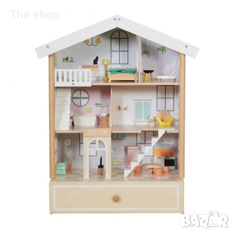 Дървена къща за кукли (004), снимка 1 - Кукли - 45648920