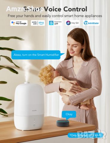 GoveeLife Smart 3-в-1 овлажнител , дифузер и нощна лампа Humidifier Lite , снимка 11 - Овлажнители и пречистватели за въздух - 45466248