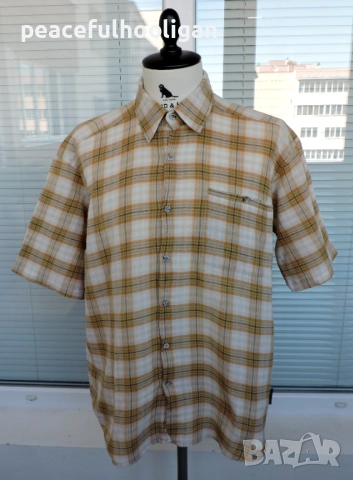 Salewa -страхотна мъжка карирана риза за туризъм с къс ръкав размер XL 