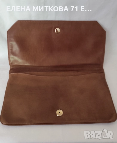 Елегантна чанта от мека лицева естествена кожа в кафяв цвят, снимка 2 - Чанти - 51638848