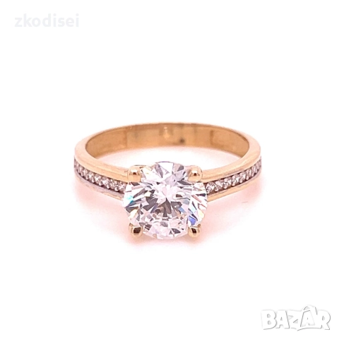 Златен дамски пръстен 2,72гр. размер:56 14кр. проба:585 модел:34468-5