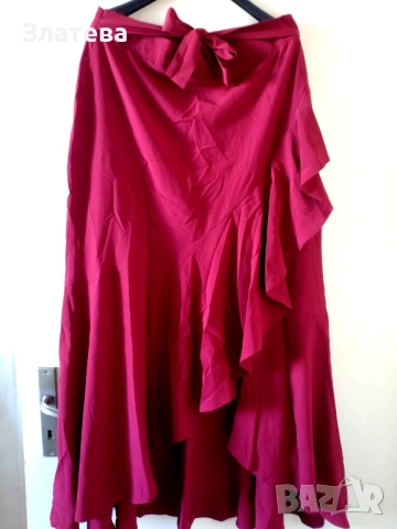  Дълга тъмно червена пола Л - ХЛ