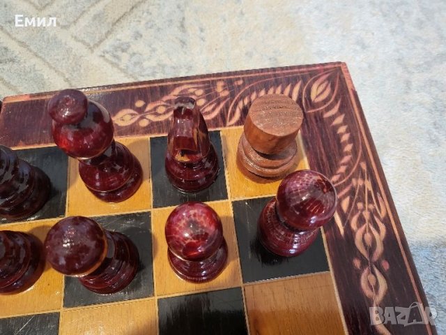 Шах дърворезба табла, снимка 2 - Колекции - 45155056