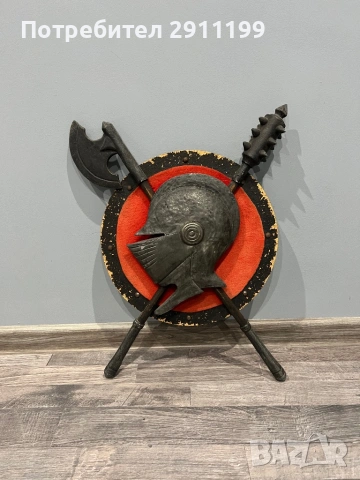 Декоративно пано – рицарски щит, снимка 2 - Антикварни и старинни предмети - 54270037
