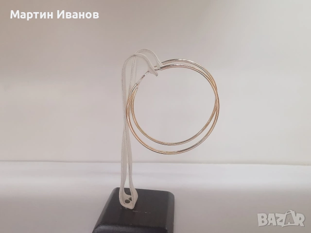 Златни обеци халки класически, снимка 2 - Обеци - 54155291