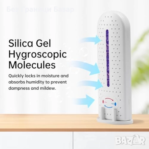 Нов Мини влагоуловител с индикатор и USB зареждане за гардероби шкафове, снимка 2 - Други стоки за дома - 52003174